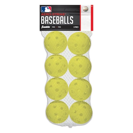Franklin Sports Aero-Strike Yellow Plastic Baseball 8 pk, 8PK 19885A